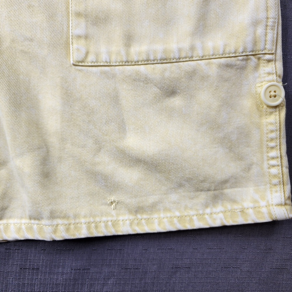 Pistola Yellow Denim Romper Womens Small Acid Wash Utility Button Front Playsuit - Picture 10 of 14